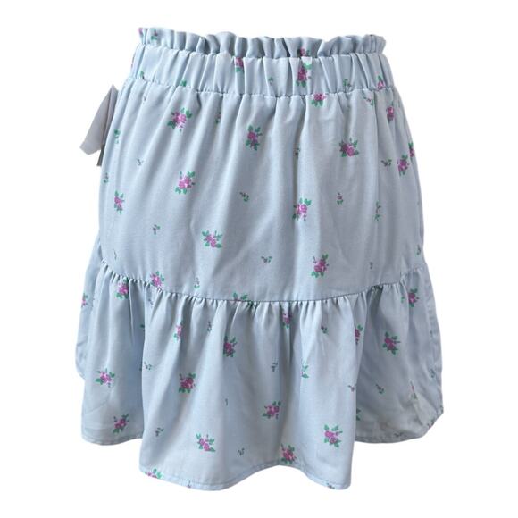 NWT BP. NORDSTROM Blue Grounded Floral Tiered Mini Skirt Size S - Picture 5 of 8